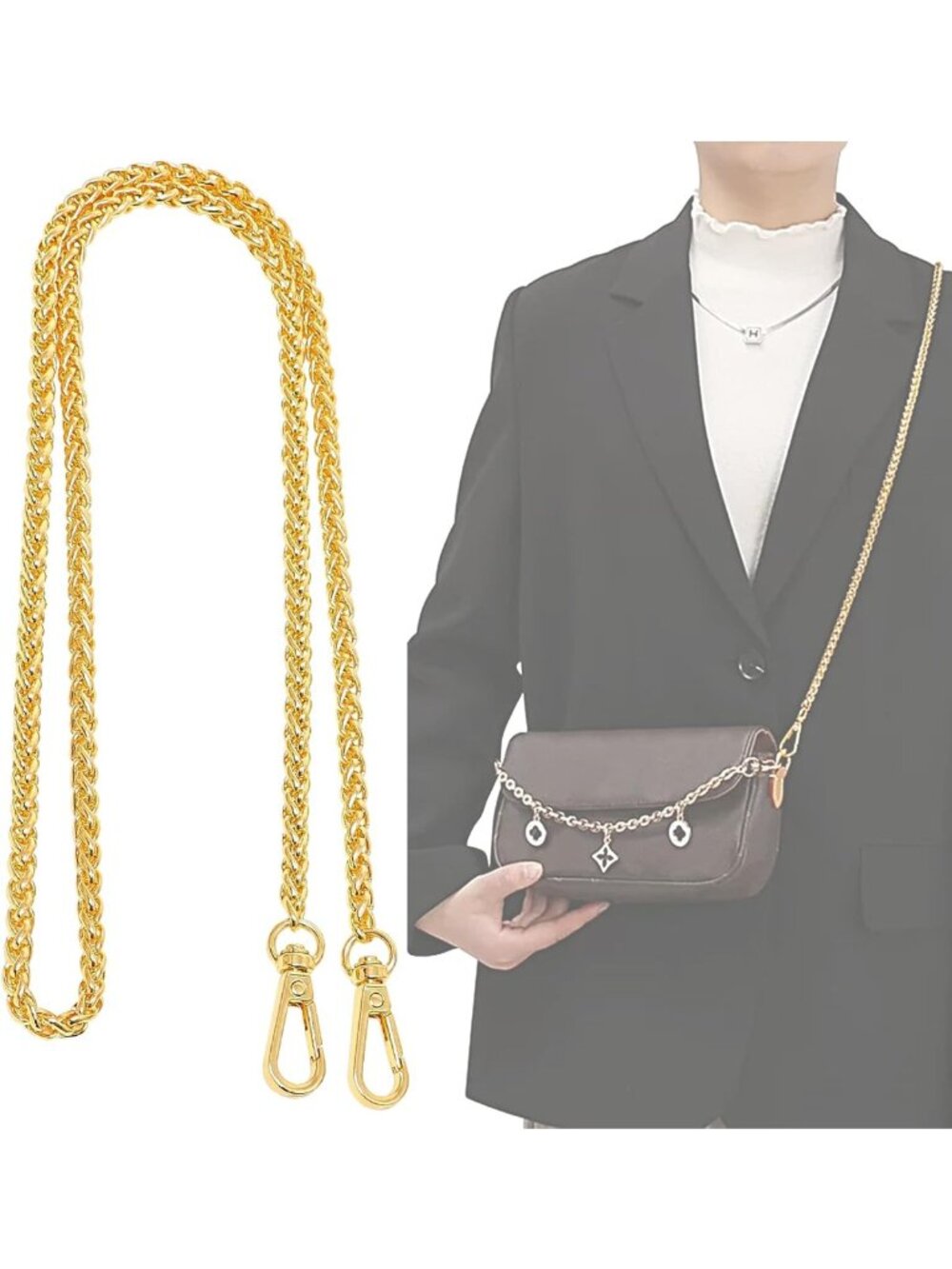 Gold Chain Shoulder Strap Replacement for Bags - Stylish & Versatile Accessory